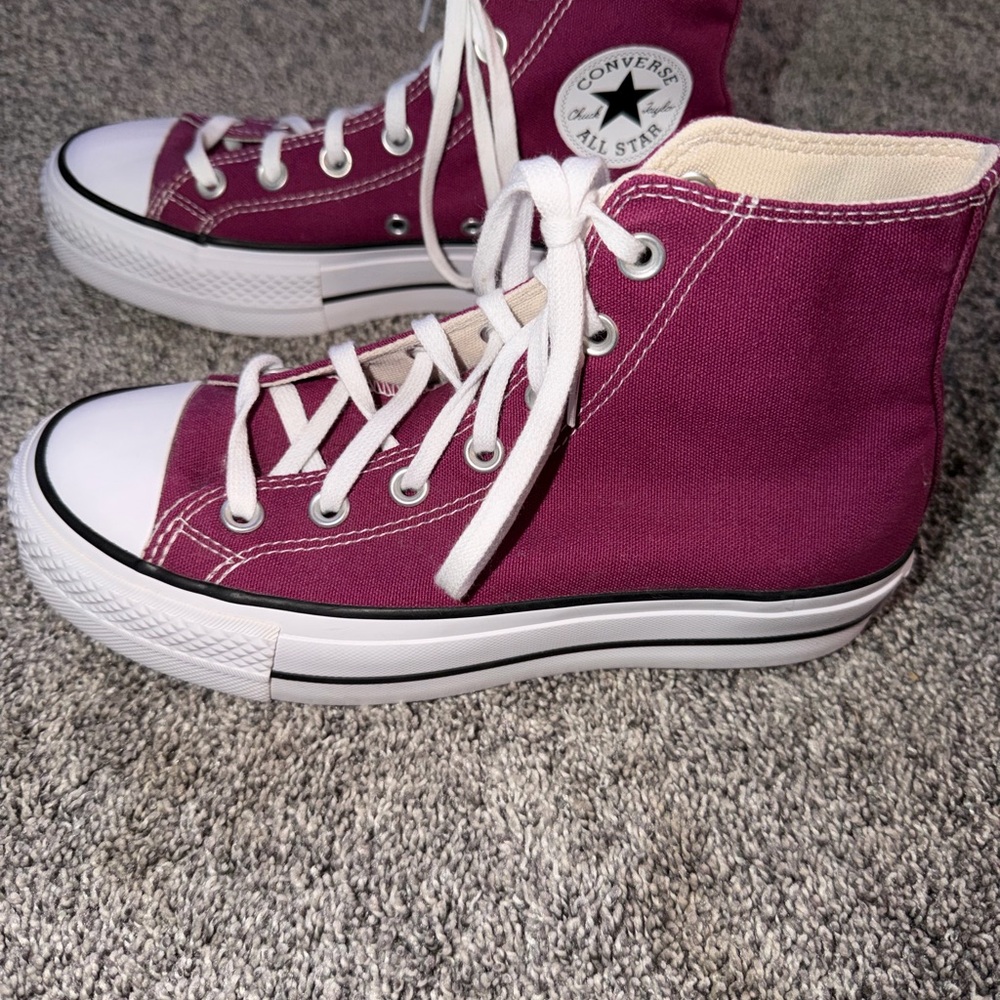 Converse High-Tops in Rich Magenta with White Accents